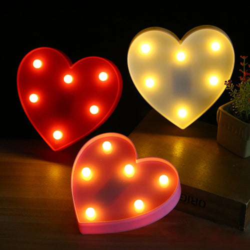 3D Love Heart Nights Lamps