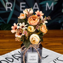 Load image into Gallery viewer, Autumn Fake Tea Rose Silk Flowers