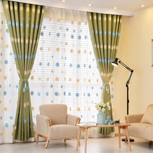 Load image into Gallery viewer, Green Cotton &amp; Linen Blackout Curtains
