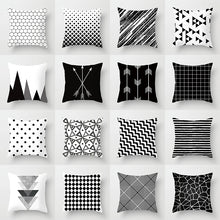 Load image into Gallery viewer, Geometric Black and White Pillow Case