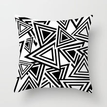 Load image into Gallery viewer, Geometric Black and White Pillow Case