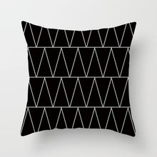 Load image into Gallery viewer, Black and White Geometric Decorative Pillow Case