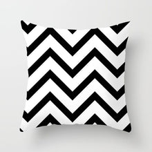Load image into Gallery viewer, Black and White Geometric Decorative Pillow Case