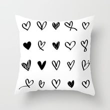Load image into Gallery viewer, Black and White Geometric Decorative Pillow Case
