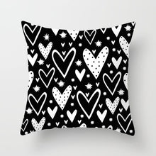 Load image into Gallery viewer, Black and White Geometric Decorative Pillow Case