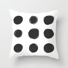 Load image into Gallery viewer, Black and White Geometric Decorative Pillow Case