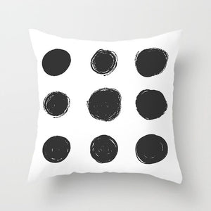 Black and White Geometric Decorative Pillow Case