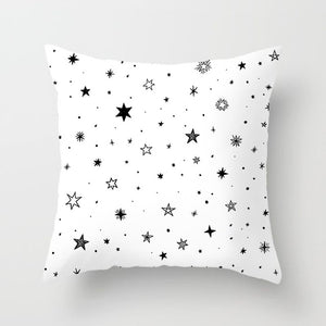 Black and White Geometric Decorative Pillow Case
