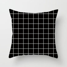 Load image into Gallery viewer, Black and White Geometric Decorative Pillow Case