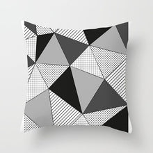 Load image into Gallery viewer, Black and White Geometric Decorative Pillow Case