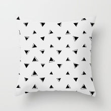 Load image into Gallery viewer, Black and White Geometric Decorative Pillow Case
