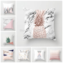 Load image into Gallery viewer, Pink Geometric Tropic Pineapple Pillow Case
