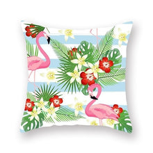 Load image into Gallery viewer, Summer Flamingo Flower Pillow Case