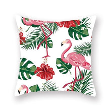 Load image into Gallery viewer, Summer Flamingo Flower Pillow Case
