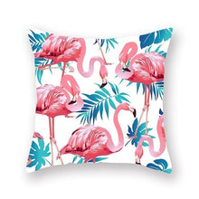 Load image into Gallery viewer, Summer Flamingo Flower Pillow Case