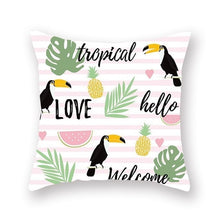 Load image into Gallery viewer, Summer Flamingo Flower Pillow Case