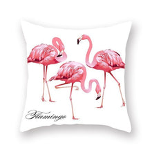 Load image into Gallery viewer, Summer Flamingo Flower Pillow Case