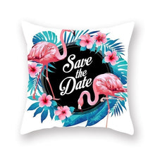 Load image into Gallery viewer, Summer Flamingo Flower Pillow Case