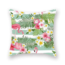Load image into Gallery viewer, Summer Flamingo Flower Pillow Case