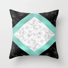 Load image into Gallery viewer, Geometric Blue/Green Pillow Case