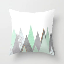 Load image into Gallery viewer, Geometric Blue/Green Pillow Case