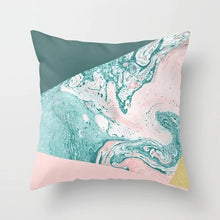 Load image into Gallery viewer, Geometric Blue/Green Pillow Case