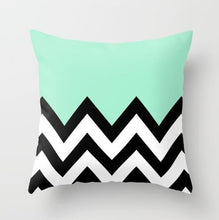 Load image into Gallery viewer, Geometric Blue/Green Pillow Case
