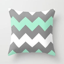 Load image into Gallery viewer, Geometric Blue/Green Pillow Case