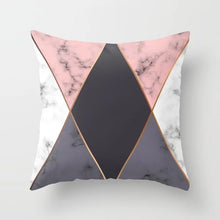 Load image into Gallery viewer, Geometric Pink/Green Pillow Case