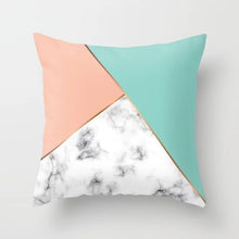 Load image into Gallery viewer, Geometric Pink/Green Pillow Case