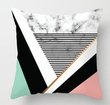 Load image into Gallery viewer, Geometric Pink/Green Pillow Case
