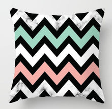 Load image into Gallery viewer, Geometric Pink/Green Pillow Case