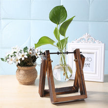 Load image into Gallery viewer, Glass and Wood Vase Planter Terrarium