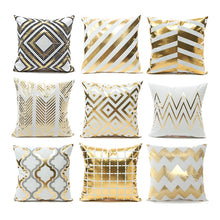 Load image into Gallery viewer, Bronzing Geometric Pillow Case