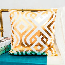 Load image into Gallery viewer, Bronzing Geometric Pillow Case