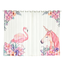 Load image into Gallery viewer, Nordic Style Curtains Flamingo and Unicorn