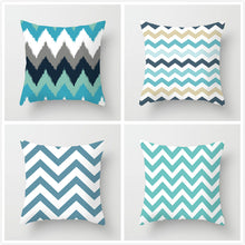 Load image into Gallery viewer, Blue Geometry Pillow Case