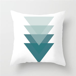 Blue Geometry Pillow Case