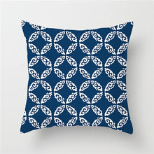 Load image into Gallery viewer, Blue Geometry Pillow Case