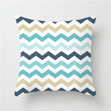 Load image into Gallery viewer, Blue Geometry Pillow Case