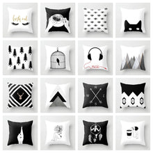 Load image into Gallery viewer, Geometric Black and White Pillow Case