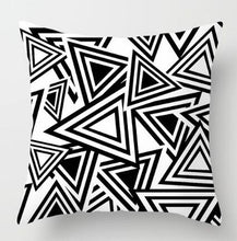 Load image into Gallery viewer, Geometric Black and White Pillow Case