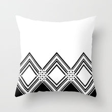 Load image into Gallery viewer, Geometric Black and White Pillow Case