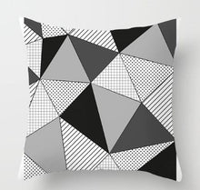 Load image into Gallery viewer, Geometric Black and White Pillow Case