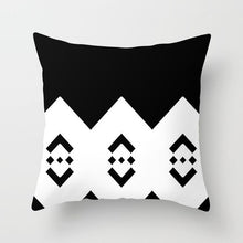 Load image into Gallery viewer, Geometric Black and White Pillow Case