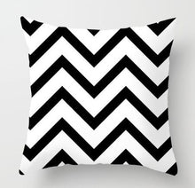 Load image into Gallery viewer, Geometric Black and White Pillow Case