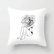Load image into Gallery viewer, Geometric Black and White Pillow Case