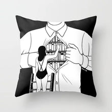 Load image into Gallery viewer, Geometric Black and White Pillow Case
