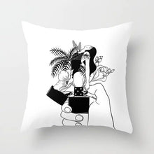 Load image into Gallery viewer, Geometric Black and White Pillow Case