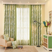 Load image into Gallery viewer, Tropical Plam/Fern Leaf Green Blackout Curtains